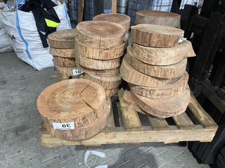 Ca. 32x Pallet met Rosewood Schijven, Diverse maten